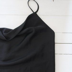Black Cowl Neck Satin Camisole